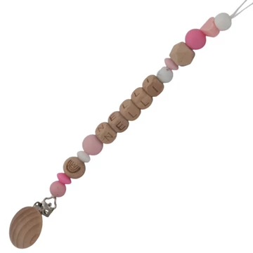 Cumilánc névvel - Egyedi, névre szóló cumilánc szilikon és fa gyöngyökből - Rosie Cumilánc névvel - Egyedi, névre szóló cumilánc szilikon és fa gyöngyökből - Rosie