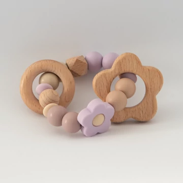 Marokrágóka - Szilikon és fa gyöngyökből, kézzel készítve - Lavender