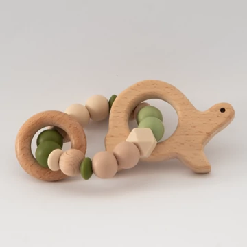 Marokrágóka - Szilikon és fa gyöngyökből, kézzel készítve - Matcha