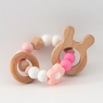 Marokrágóka - Szilikon és fa gyöngyökből, kézzel készítve - Rosie Marokrágóka - Szilikon és fa gyöngyökből, kézzel készítve - Rosie