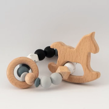 Marokrágóka - Szilikon és fa gyöngyökből, kézzel készítve - Smokey Marokrágóka - Szilikon és fa gyöngyökből, kézzel készítve - Smokey