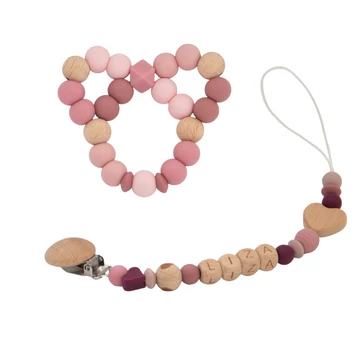 Babaváró ajándékcsomag - Mackó Rágóka és Cumilánc névvel - Heart Babaváró ajándékcsomag - Mackó Rágóka és Cumilánc névvel - Heart