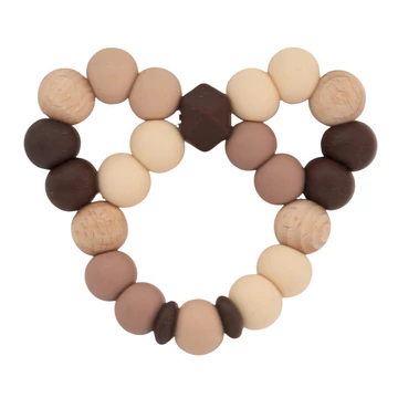 Mackó Rágóka - Szilikon és fa gyöngyökből, kézzel készítve - Choco Mackó Rágóka - Szilikon és fa gyöngyökből, kézzel készítve - Choco