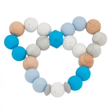 Mackó Rágóka - Szilikon és fa gyöngyökből, kézzel készítve - Sky Mackó Rágóka - Szilikon és fa gyöngyökből, kézzel készítve - Sky