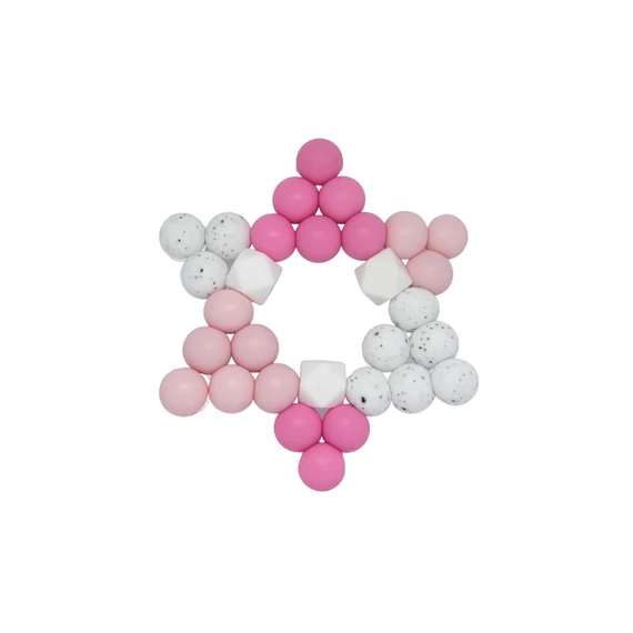 Rosie - rózsaszín és fehér színű csillag alakú rágóka