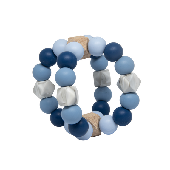 Labda Rágóka kék színárnyalatban - Ocean - szilikon és fa