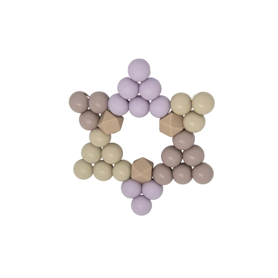 Csillag Rágóka - Szilikon gyöngyökből, kézzel készítve - Lavender